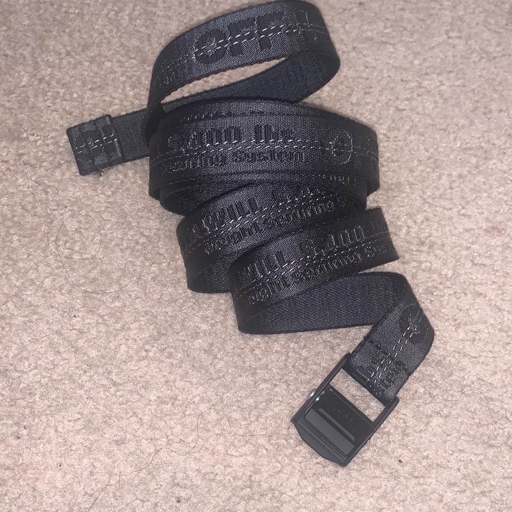 OFF-White black extra long hanging belt